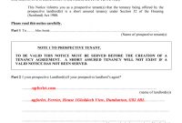 This Notice Informs You As A Prospective Tenants That The Tenancy pertaining to Scottish Short Assured Tenancy Agreement Template