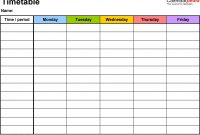 Timetable Templates For Microsoft Word  Free And Printable throughout Blank Revision Timetable Template