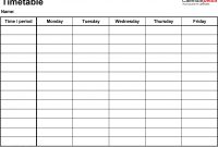 Timetable Templates For Microsoft Word  Free And Printable with regard to Blank Revision Timetable Template