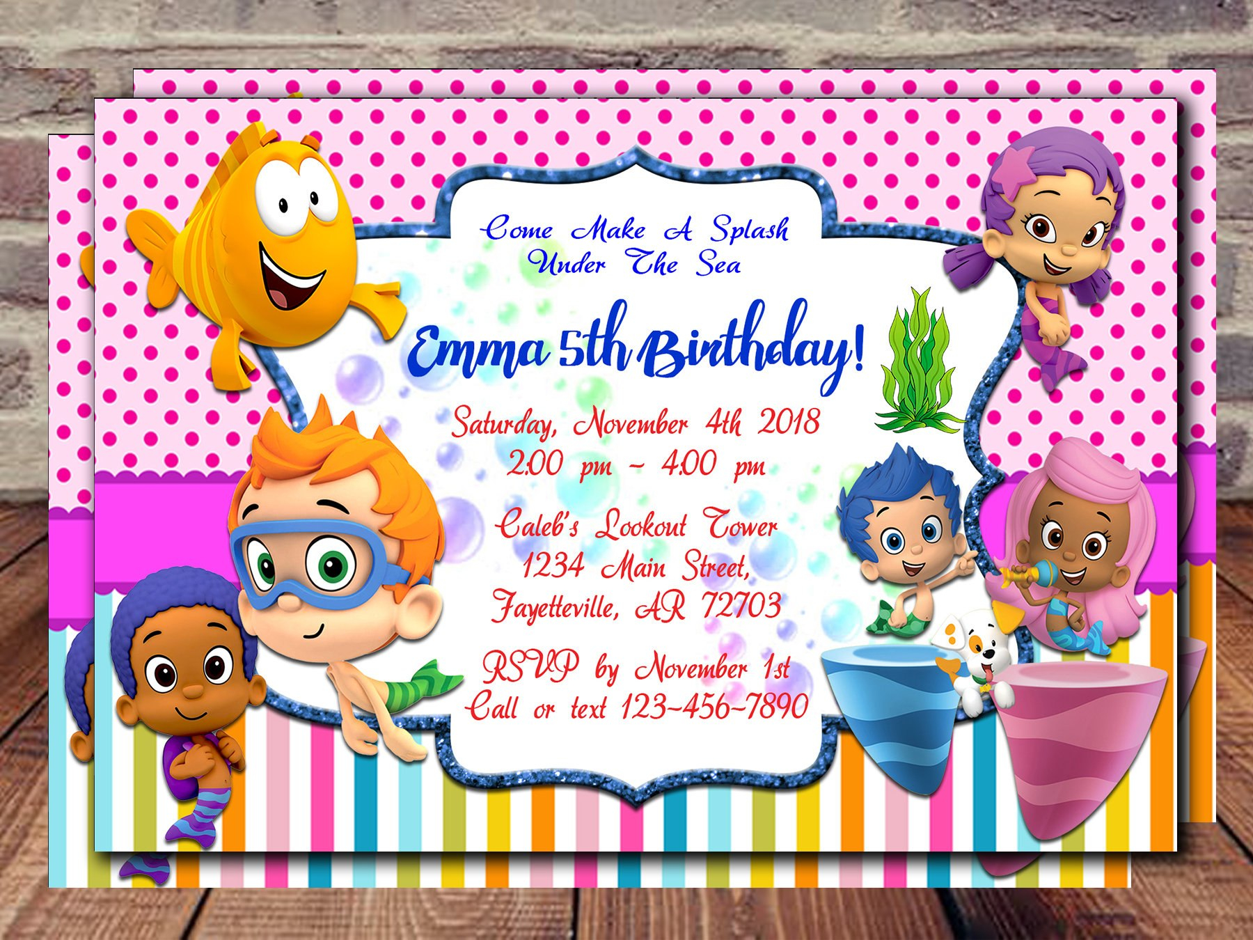 Tips Pretty Bubble Guppies Invitations Design For Your Party Ideas throughout Bubble Guppies Birthday Banner Template