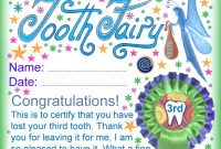 Tooth Fairy Certificate Award For Losing Your Third Tooth  Rooftop with regard to Free Tooth Fairy Certificate Template