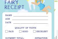 Tooth Fairy Receipt Certificate Design Stock Vector  Illustration within Tooth Fairy Certificate Template Free