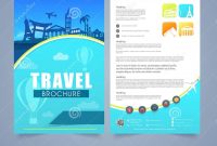 Travel Brochure Template Or Flyer Design Stock Illustration with Travel And Tourism Brochure Templates Free