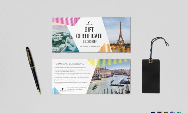 Travel Gift Certificate Design Template In Psd Word Publisher regarding Gift Certificate Template Publisher