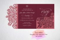 Tri Fold Wedding Invitation Card Template Laser Cut Sxg Dxf inside Three Fold Card Template