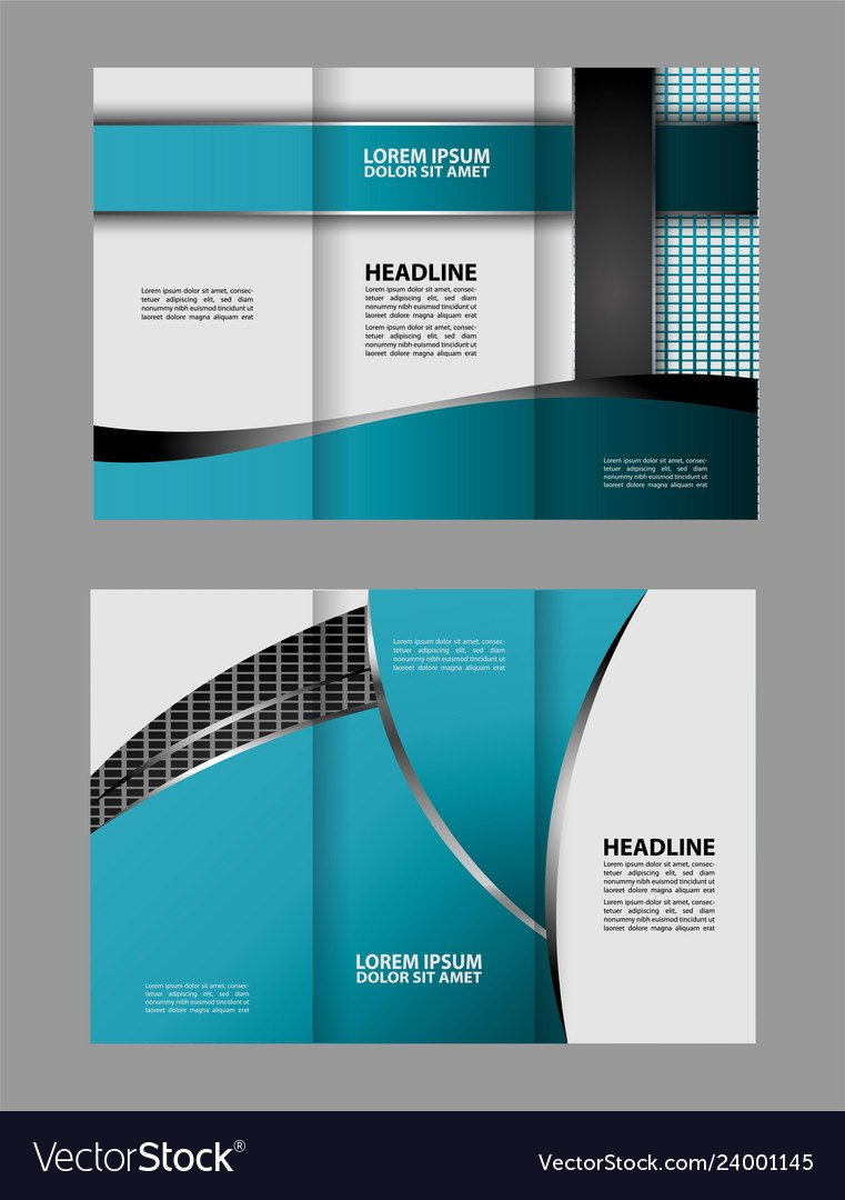 Trifold Business Brochure Template Twosided Tem Vector Image in Double Sided Tri Fold Brochure Template
