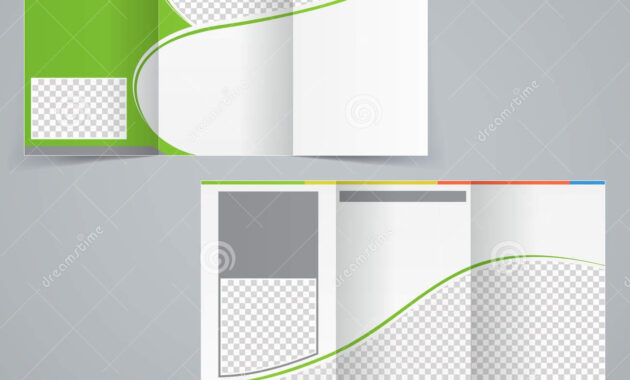 Trifold Business Brochure Template Vector Green Stock Vector with regard to Illustrator Brochure Templates Free Download