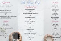 Trifold French Restaurant Menu Template  French Menu Templates pertaining to French Cafe Menu Template