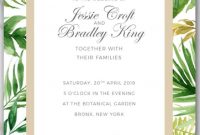 Tropical Palm Tree Leaves Wedding Invitation Template In   Free with Hawaiian Menu Template