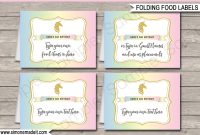 Unicorn Food Labels  Place Cards  Unicorn Birthday Party Theme for Birthday Labels Template Free