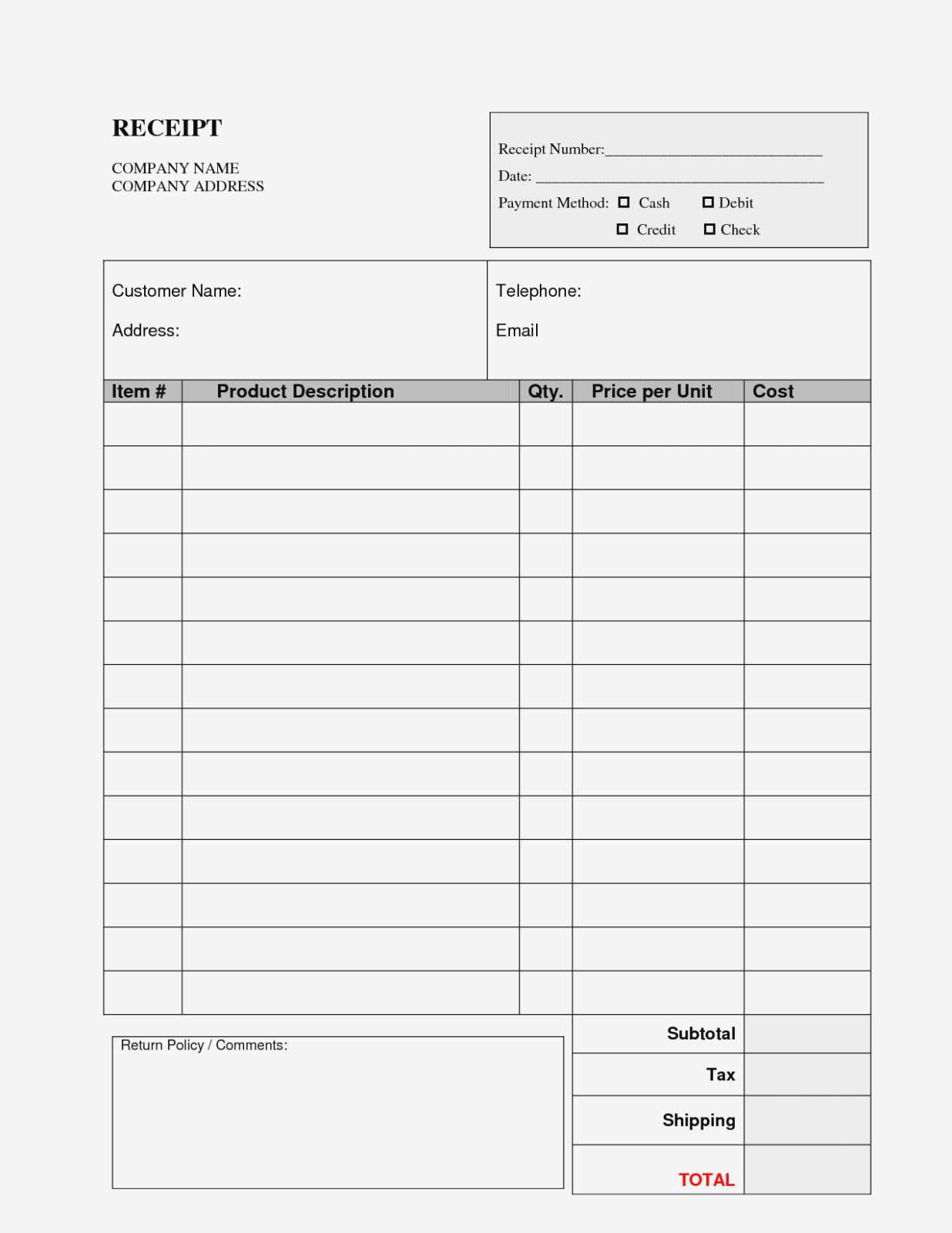 Unique Printable Sales Receipt Exceltemplate Xls Xlstemplate intended for Invoice Checklist Template
