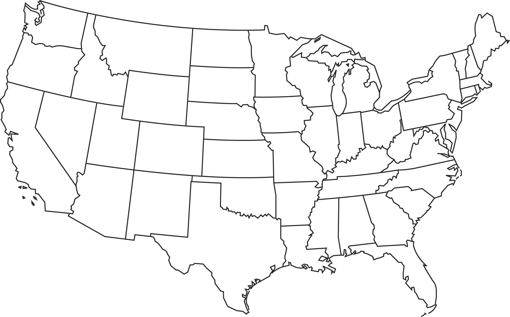 United State Map Template Image Free Library Of States Outline intended for United States Map Template Blank