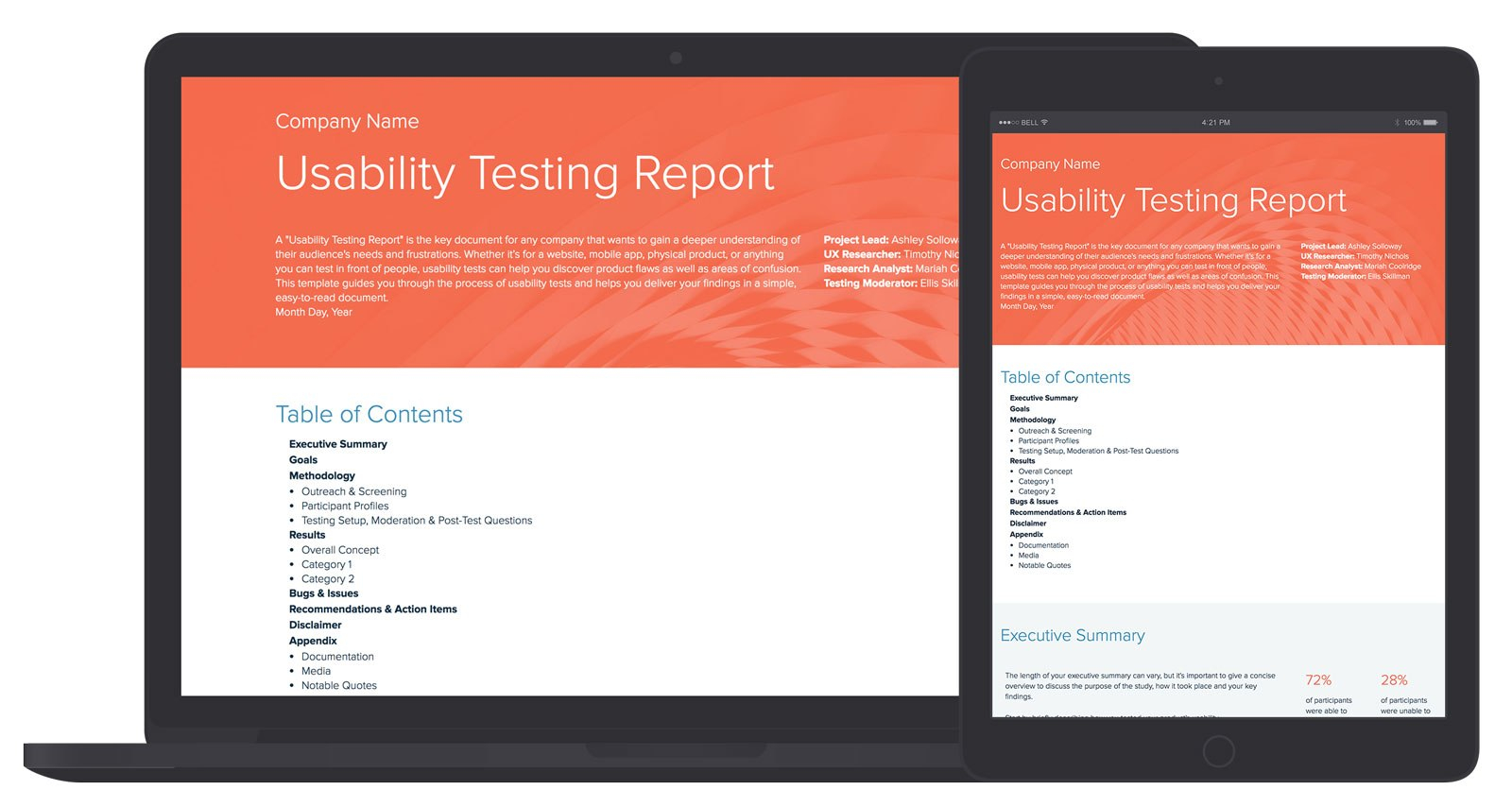 Usability Testing Report Template And Examples  Xtensio for Usability Test Report Template