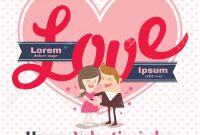 Valentine's Day Card Template With Love Word Royalty Free Cliparts regarding Valentine Card Template Word