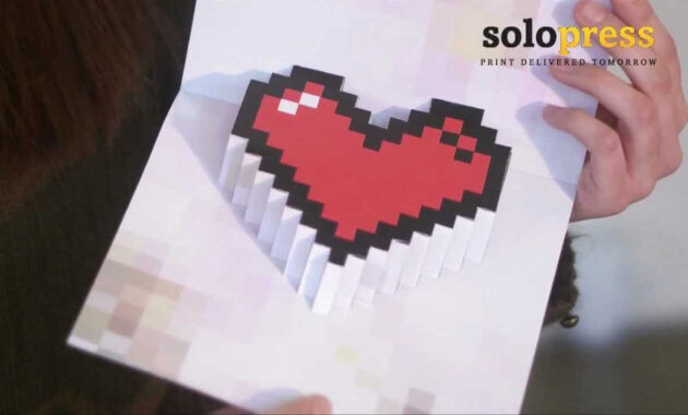 Valentine's Day D Pixel Heart Love Cards  Learn How To Make Them intended for Pixel Heart Pop Up Card Template