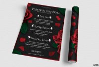 Valentine's Day Menu Template V  Free Posters Design For Photoshop with regard to Free Valentine Menu Templates