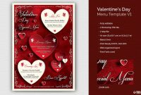 Valentines Day Menu Template V pertaining to Free Valentine Menu Templates