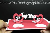 Valentines Day Pop Up Card Twisting Hearts  Youtube throughout Twisting Hearts Pop Up Card Template