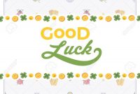 Vector Decorating Design Made Of Lucky Charms And The Words inside Good Luck Card Template