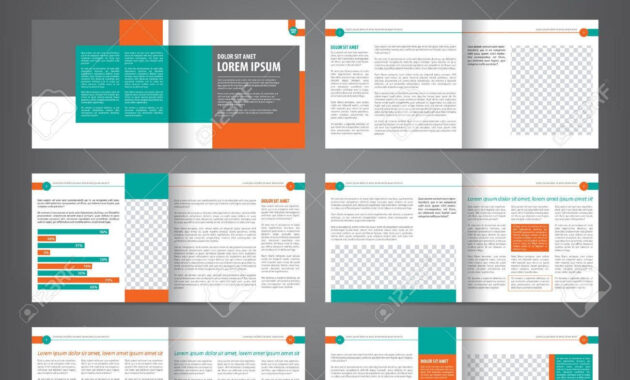 Vector Empty Bifold Brochure Print Template Design Bifold Bright with regard to 12 Page Brochure Template