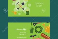 Vector Flat Gardening Icons Business Card Template For Farm And with Gardening Business Cards Templates