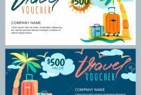 Vector Gift Travel Voucher Template Tropical Island Landscape pertaining to Free Travel Gift Certificate Template