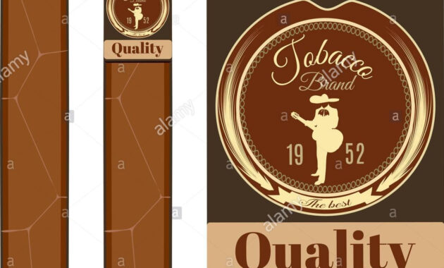 Vector Illustration Of Cuban Cigars With Label Without It And Cigar pertaining to Cigar Label Template