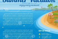 Vector Illustration Of The Sea Island Beach Background Stock Vector inside Island Brochure Template