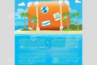 Vector Illustration Of Travel Suitcase On The Sea Island Stock for Island Brochure Template