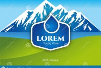 Vector Mineral Bottled Spring Water Logo Design Label Template Stock in Mineral Water Label Template