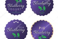 Vector Set Of Product Labels Blueberry Template For Food Packaging for Food Product Labels Template