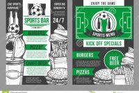 Vector Soccer Sports Bar Football Pub Menu Design Stock Vector throughout Football Menu Templates
