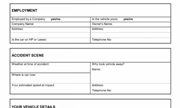 Vehicle Accident Report Form Template  Ideas Incident within Vehicle Accident Report Form Template