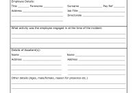 Vehicle Accident Report Form Template Printable Incident Forms with regard to Incident Report Form Template Doc