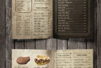 Vintage Old A Bifold Menu  Pages — Psd Template Drinks Menu inside Menu Template For Pages