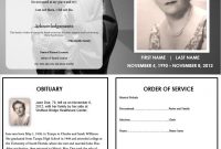 Virgin Mary Memorial Program  Funeral  Funeral Program Template for Free Obituary Template For Microsoft Word