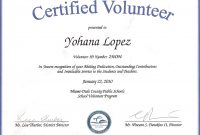 Volunteering Certificate Template  Resume Samples in Volunteer Certificate Template