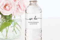Water Bottle Label Template Diy Wedding Label Modern Calligraphy in Diy Water Bottle Label Template
