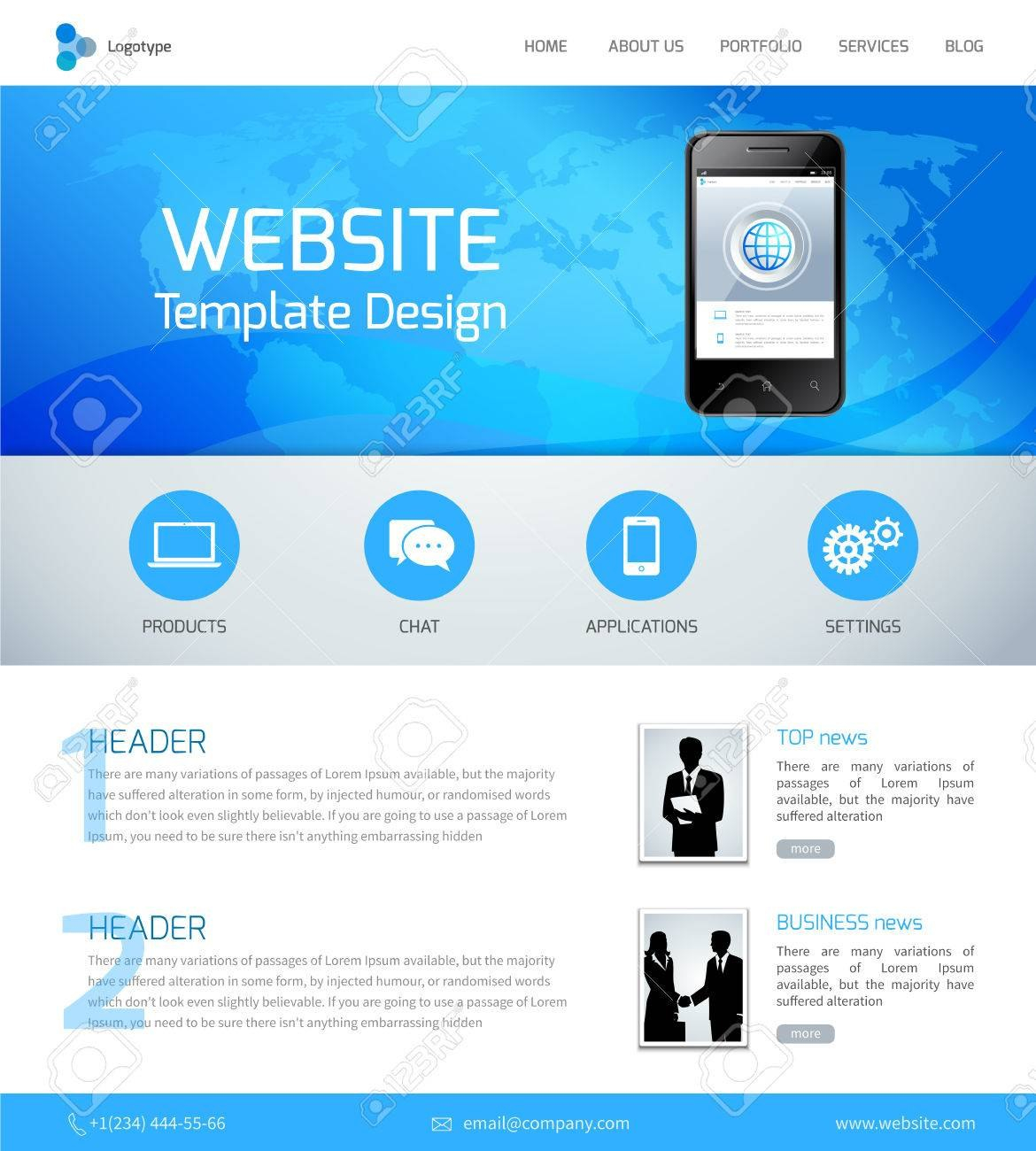 Website Design Template With Menu And Navigation Layout Elements regarding Free Website Menu Design Templates