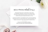Wedding Accommodations Card Insert · Wedding Templates And Printables with regard to Wedding Hotel Information Card Template