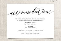 Wedding Accommodations Template Printable Accommodations  Etsy intended for Wedding Hotel Information Card Template