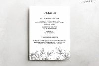 Wedding Details Template Information Card Template Wedding  Etsy intended for Wedding Hotel Information Card Template