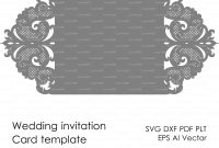 Wedding Invitation Pattern Card Template Lace Folds Studio  Etsy inside Silhouette Cameo Card Templates