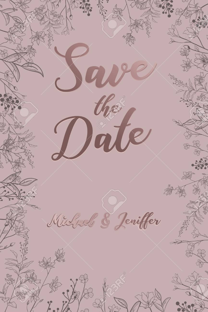 Wedding Invitation Thank You Card Save The Date Card Wedding intended for Save The Date Banner Template