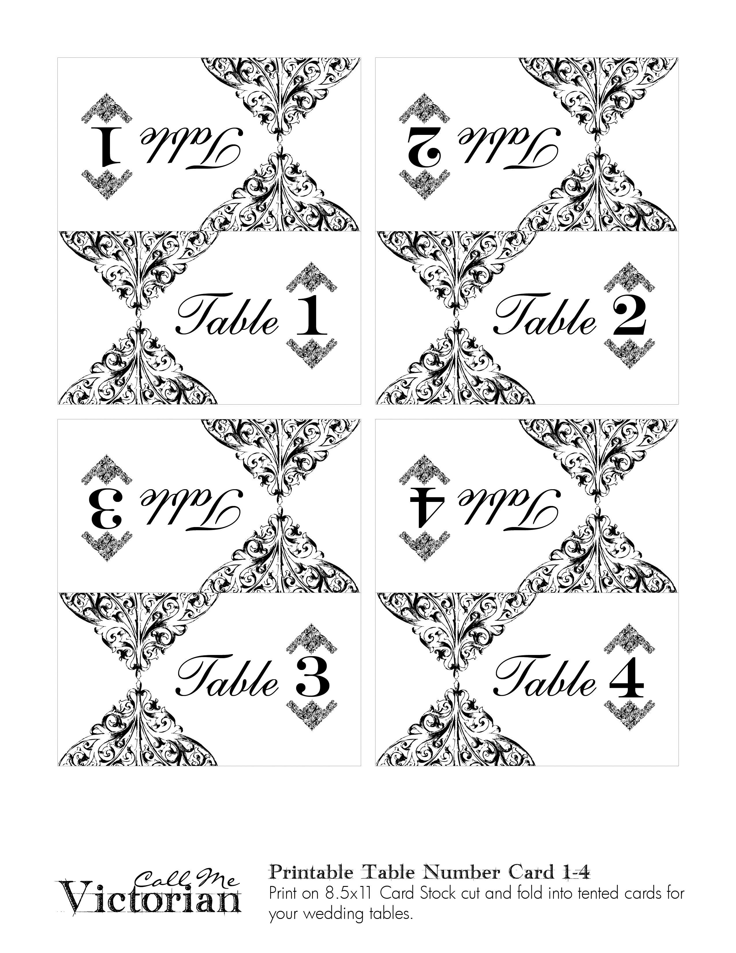 Wedding Table Number Template  Call Me Victorian in Table Number Cards Template