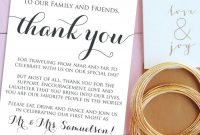 Wedding Thank You Cards Welcome Letter Printable Wedding Welcome with regard to Template For Wedding Thank You Cards