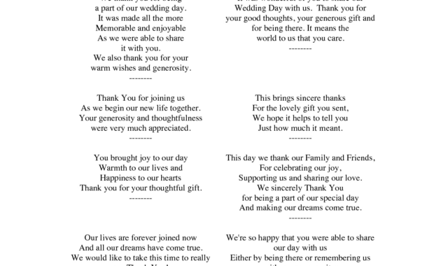 Wedding Thank You Examples  Work Template  Wedding Pictures intended for Template For Wedding Thank You Cards