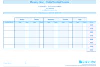 Weekly Timesheet Template For Multiple Employees  Clicktime pertaining to Weekly Time Card Template Free