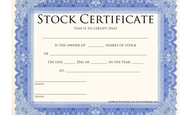 Why Private Companies Don't Need To Issue Stock Certificates for Corporate Share Certificate Template
