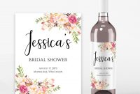 Wine Bottle Label Template Bridal Shower Labels Printable New throughout Template For Wine Bottle Labels
